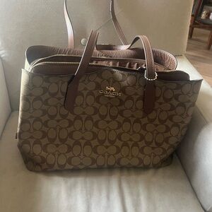 Coach Brown Signature Tote Bag